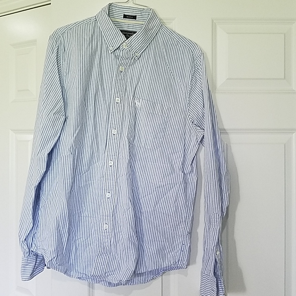 A&F Blue & White Stripe Button Down